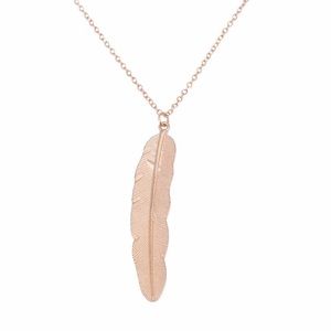 Simple feather charm necklace